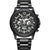 Police Vertigo Herrenuhr: schwarzer Chronograph mit Metallarmband, Mineralglas