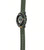Montre homme avec bracelet vert et affichage numérique, boîtier de protection rond.