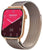 Smartwatch mit rosa Display und roségoldfarbenem Gehäuse, Metall-Mesh-Armband