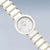 Bering montre pour femme avec boîtier en céramique blanche et accents dorés, vue latérale