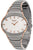 Montre pour femme avec bracelet gris, accents or rose et cadran blanc