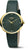Montre Boccia pour femme avec bracelet en cuir vert, boîtier rond doré et cadran sombre