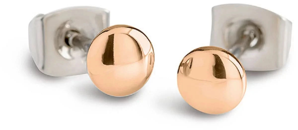 Clous d'oreilles Boccia Jewelry plaqués or rose avec boule ronde