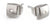 Boucles d'oreilles avec monture métallique carrée cannelée et petit diamant au centre