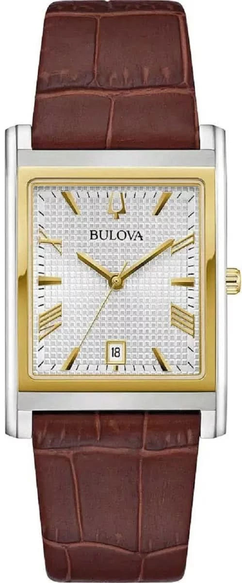 Bulova Sutton 98B430 Montre Homme • Design Rectangulaire • Verre Saphir