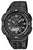 Schwarze Herrenarmbanduhr mit großem Zifferblatt, Hybrid-Anzeige und Kunststoffband, CASIO