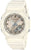 Montre Casio G-Shock pour femme avec bracelet blanc et cadran analogique, boîtier argenté