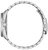 Bracelet de montre pour homme, vue de côté avec boîtier en acier inoxydable et bracelet à maillons