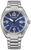 Bracelet de montre pour homme avec cadran bleu, bracelet en acier inoxydable, aiguilles analogiques