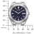 Montre homme avec cadran bleu foncé, aiguilles argentées et bracelet en acier inoxydable