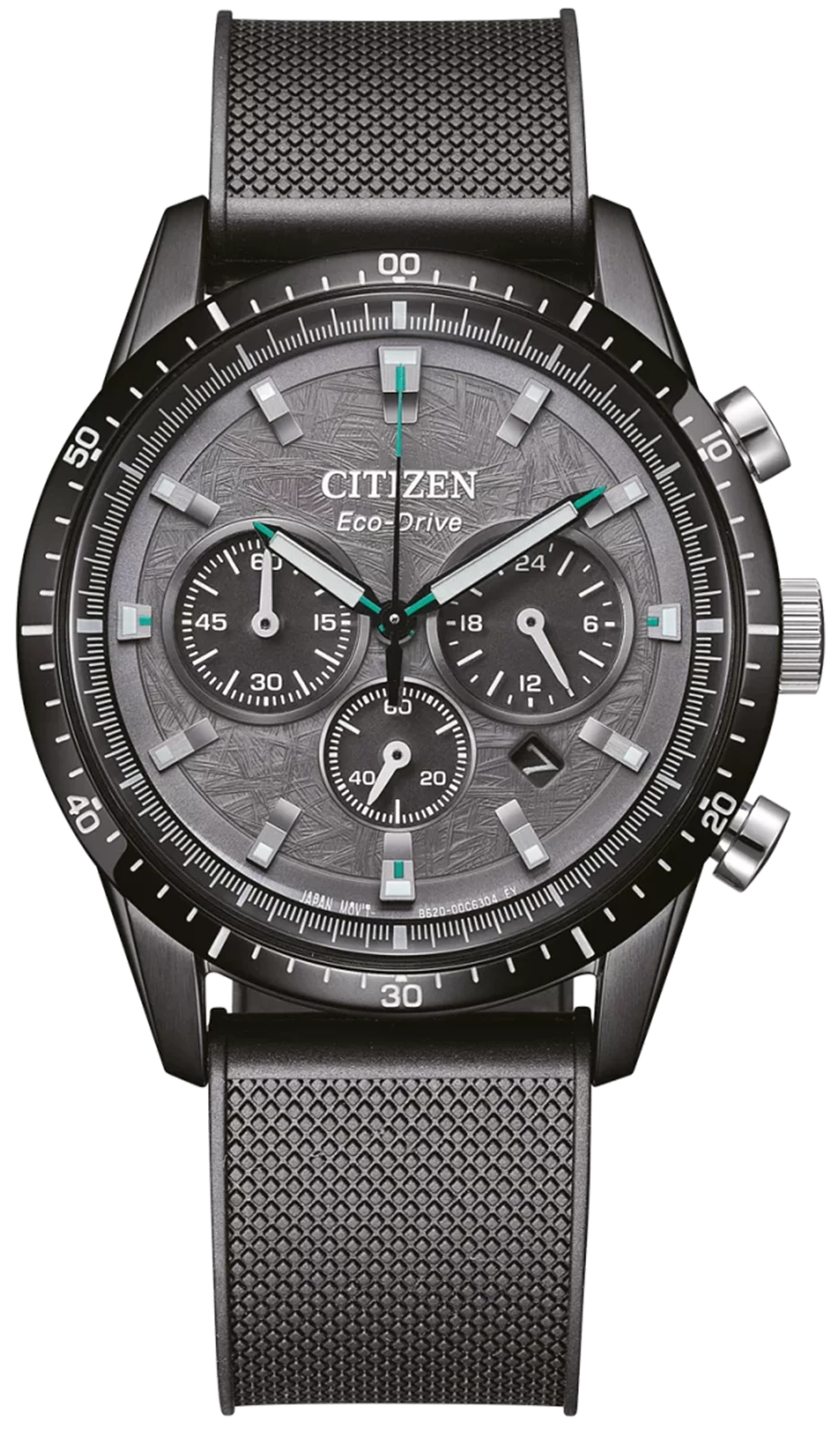 Montre chronographe Citizen Eco-Drive pour homme avec boîtier noir et bracelet en maille
