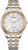 Montre Citizen pour femme avec bracelet rond bicolore en acier inoxydable, cadran clair