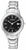 Montre pour femme en acier inoxydable avec cadran noir, guichet date à 7 heures, maillons