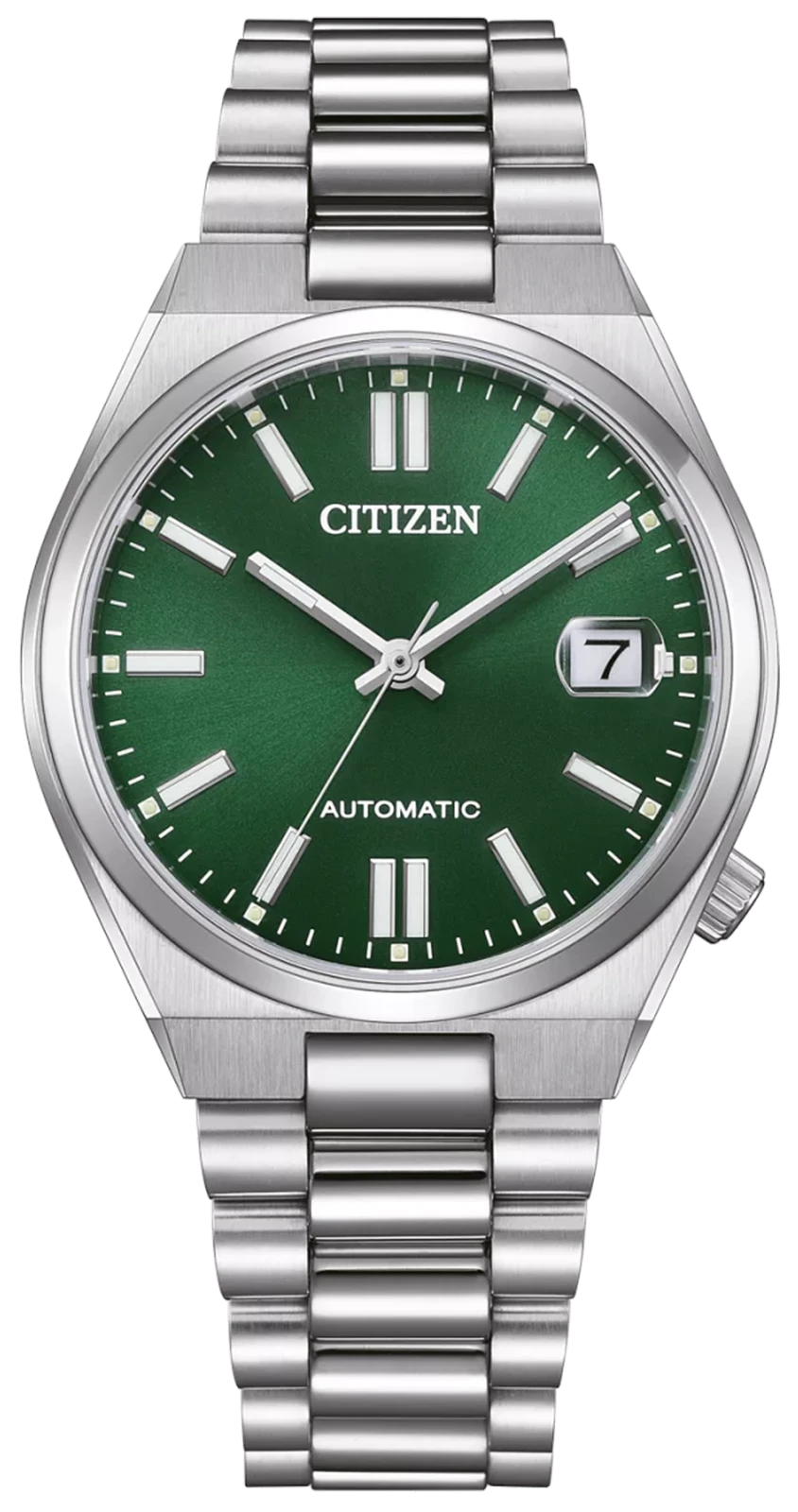 Montre automatique Citizen avec cadran vert et bracelet en acier