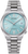 Montre homme avec bracelet en acier inoxydable argenté et cadran bleu, automatique, verre saphir