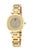 Montre pour femme avec bracelet rond en acier inoxydable doré et accents de diamants