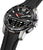 Montre pour homme avec affichage incliné, cadran noir et bracelet en silicone noir