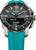 Montre connectée Festina pour homme avec cadran noir, index luminescents et bracelet turquoise.