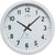 Runde Wanduhr aus Kunststoff, weißes Zifferblatt mit schwarzen Zahlen und Zeigern, JVD