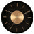 Horloge murale ronde avec cadre noir, centre beige et aiguilles dorées ; Karlsson.