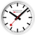 Horloge murale en aluminium avec cadran blanc, aiguilles noires et trotteuse rouge