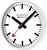 Horloge murale en aluminium avec cadran blanc, aiguilles noires et trotteuse rouge
