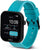 Montre connectée avec bracelet en silicone turquoise et couronne latérale, affichage 10:09.