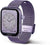 Montre connectée unisexe avec bracelet en maille violette, bouton latéral et écran OPS!