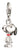 Pendentif breloque en argent sterling avec Snoopy, écharpe rouge et fermoir mousqueton