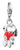 Pendentif Charm Thomas Sabo argenté avec Snoopy et motif cœur rouge, fermoir à clip