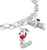 Pendentif Thomas Sabo en argent avec motif Snoopy et cœur rouge sur une maille de chaîne
