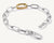 Bracelet gourmette argenté avec maillon Connect plaqué or et fermoir mousqueton