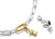 Pendentif breloque sur bracelet chaîne, motif Snoopy doré avec breloque argentée