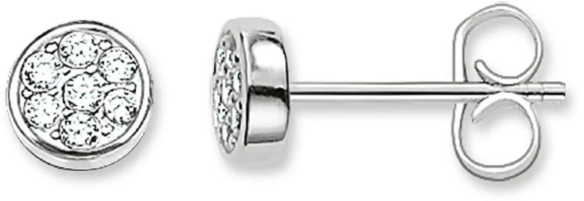Clous d'oreilles ronds en argent sterling 925 avec des structures circulaires scintillantes