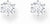 Paire de clous d'oreilles avec zircone cubique blanche ronde taille brillant