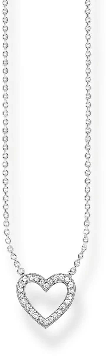Halskette aus 925 Sterlingsilber mit Herzanhänger, funkelnd