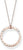 Longue chaîne avec pendentif cercle rond, couleur or rose, avec anneau à lettres