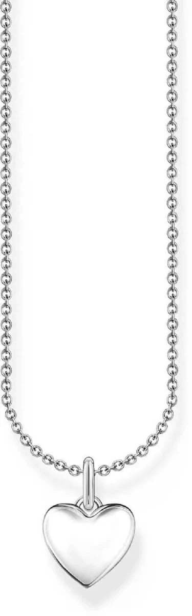 Collier en maillons argentés avec pendentif cœur
