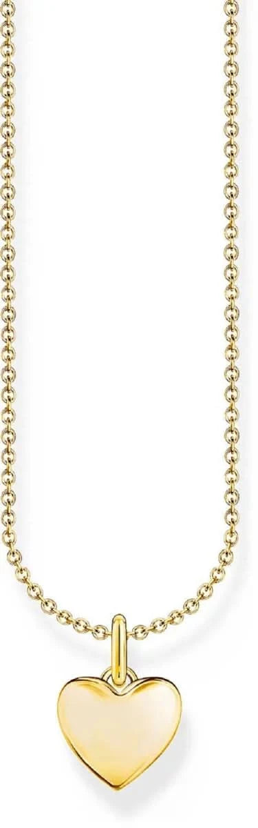 Collier en or avec pendentif cœur et chaîne à maillons fins