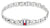 Bracelet gourmette pour homme en acier inoxydable avec détail de logo rectangulaire, argenté