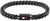 Bracelet pour homme en acier inoxydable noir avec maillons tressés et fermoir rectangulaire, drapeau