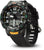 Bracelet de montre pour homme avec cadran noir, grands chiffres et accent orange
