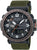 Montre Casio Pro Trek pour homme avec bracelet en textile vert, cadran noir et affichage numérique