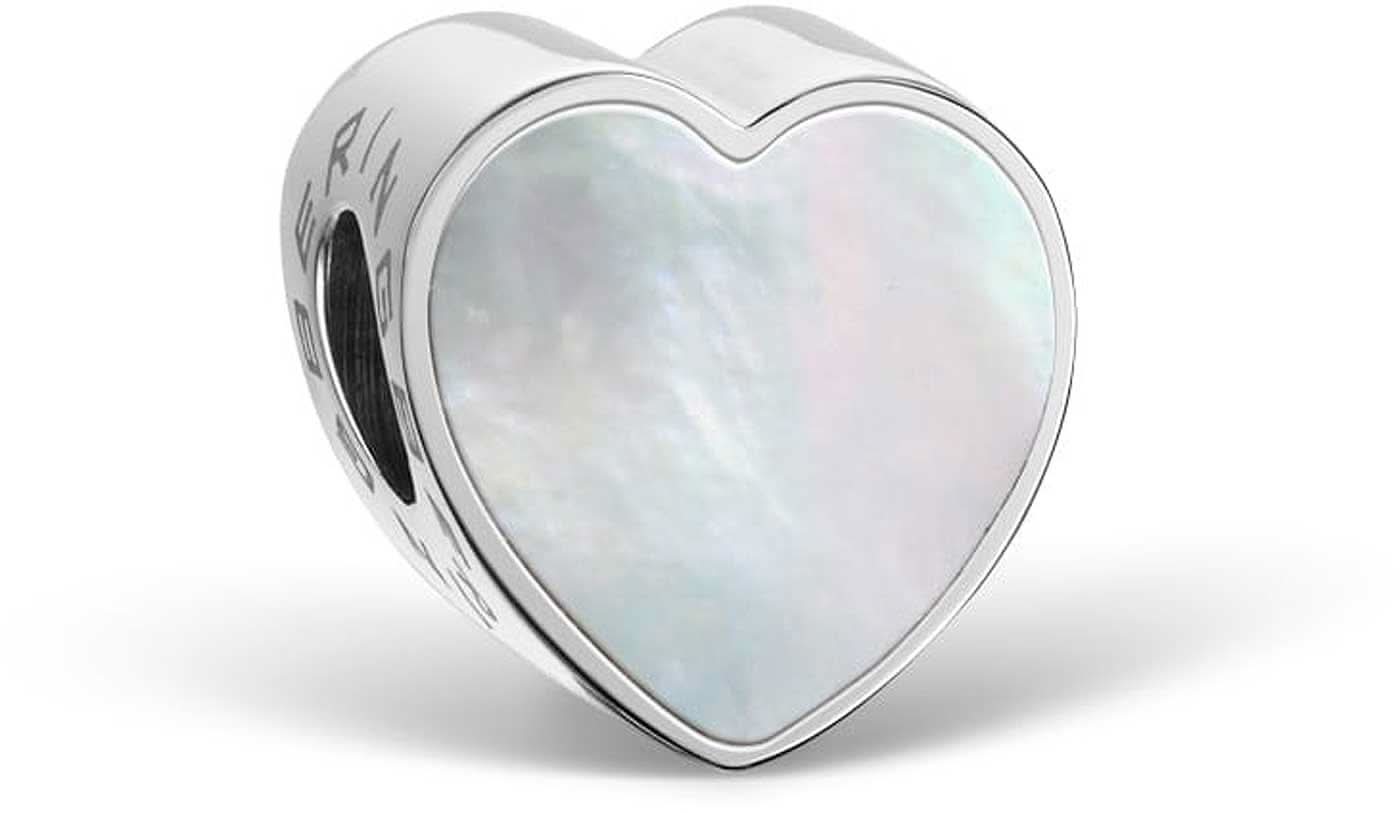 Pendentif cœur en acier inoxydable avec insert clair et scintillant