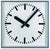 Wanduhr mit quadratischem Edelstahlrahmen, weißem Zifferblatt und schwarzen Zeigern