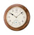 Horloge murale ronde en bois avec cadran blanc, aiguilles noires et sous-cadran pour secondes