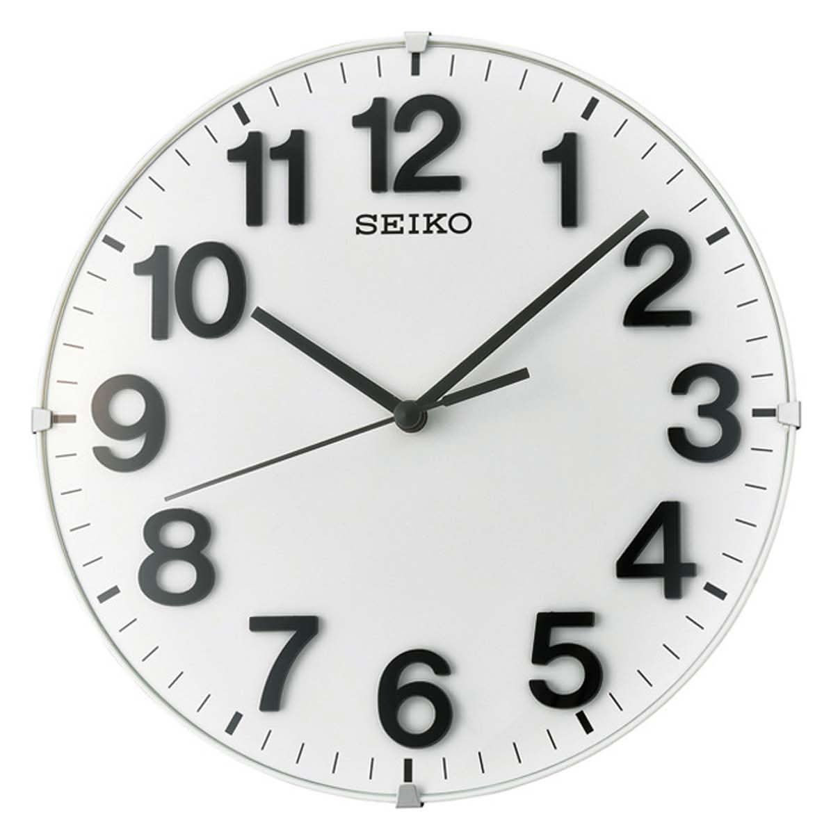 Horloge murale Seiko 21,5x21,5x3,3 cm plastique • Mouvement silencieux • Utilisation polyvalente