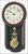Horloge murale en bois avec cadran rond, chiffres romains et balancier doré
