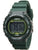 Digitale Herrenuhr mit grünem Silikonarmband, dunklem Display, Nachtlicht und 10 BAR