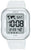Montre homme avec bracelet en silicone blanc, boîtier argenté et affichage numérique 10 BAR